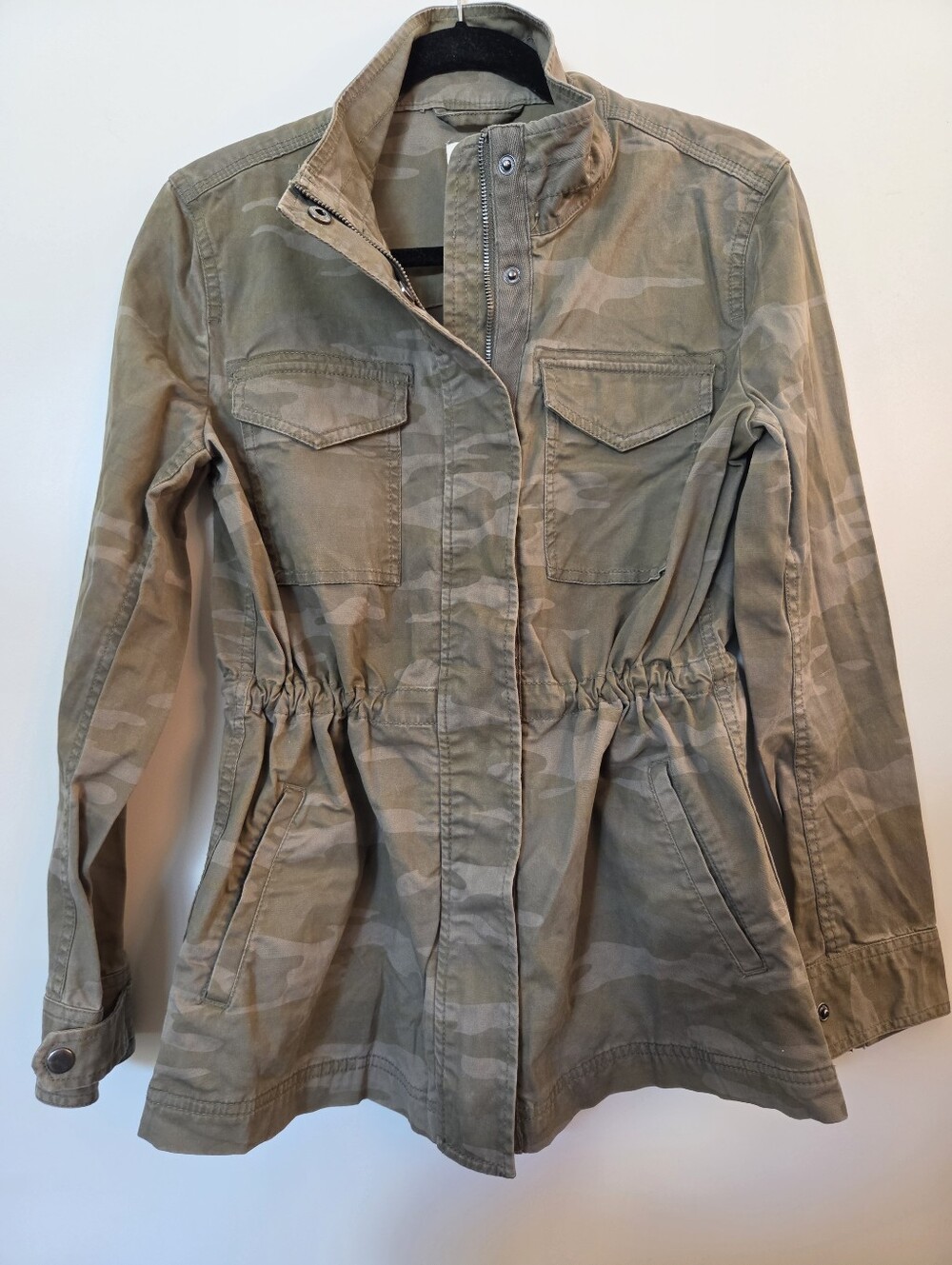 Style & Co. Camouflage Olive Green Utility Field Jacket for Women In Small